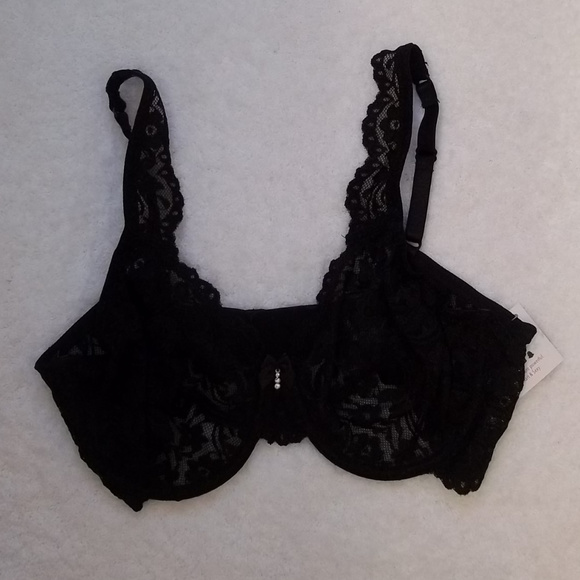 NWT Smart and Sexy Black Lace Underwire Bra 36C - Picture 2 of 6